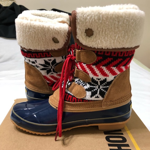 Khombu Shoes - Khombu boot navy/tan/red/white sz7